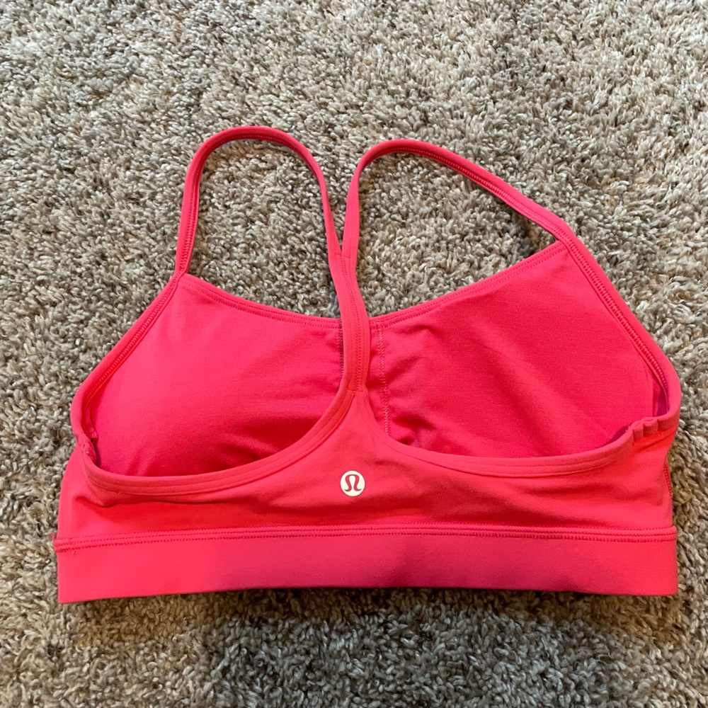 Worn once! Excellent condition lululemon sports bra in color lipgloss size 8!